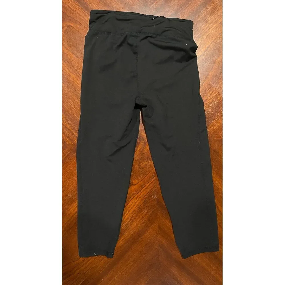 GapFit Kids Black Cropped Leggings‎ G-Dry Athletic Pants Zipper Pocket XL